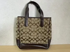 COACH コーチ トートバッグ シグネチャー キャンバス × レザー ブラウン