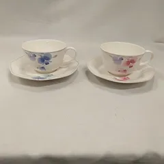 ノリタケ カップ&ソーサー 赤と青 スミレ柄 クラフトーン 食器 Q721