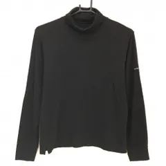 【超美品】バーバリーゴルフ 長袖ハイネックシャツ 黒 無地 袖ロゴ レディース M ゴルフウェア BURBERRY GOLF