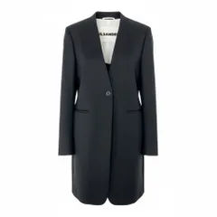 21L9【美品】JIL SANDER ジルサンダー 2024 ノーカラージャケット テーラードジャケット サイズ38 W JACKET 02 TMブラック レディースk02iのサムネイル