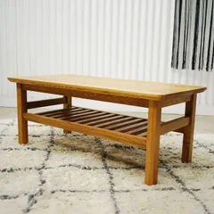 【アウトレット】【現品限り】一部送料無料 未使用 オイル仕上げ ナチュラルモダンインテリア コーヒーセンターテーブル 220329-CTスラット