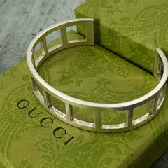 GUCCI 　グッチ　オープン スクエア　 バングル　ブレスレット　レディース　シルバー925 オールドグッチ