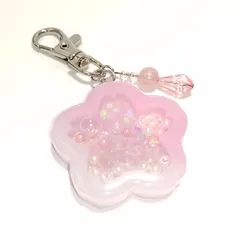 【ハンドメイド】シェイカーキーホルダー レジン  桜 ピンク ホワイト