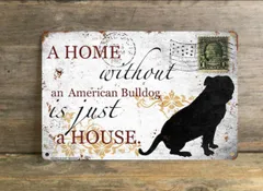 【American Bulldog/アメリカン・ブルドッグ】 メタルプレート メッセージ 犬 雑貨 グッズ アート ポスター おしゃれ インテリア 壁飾り アンティーク風 11