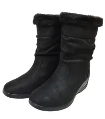 ブレンダ 9015 Burenda ショートブーツ 防水ブーツ レディースブーツ 2WAY ショート丈 4E 幅広 ゆったり 防滑 撥水 内ボア 滑り止め 雨の日 雪道 滑りにくい 婦人 靴 ブラックスエード 黒