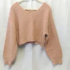 GRL グレイル ボリュームスリーブショート丈ニットトップス ピンク フリーサイズ ◇〇