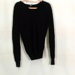 UNIQLO ユニクロ エクストラファインメリノリラックスフィットVネックセーター ブラック Mサイズ 〇◇