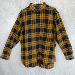 UNIQLO フランネルシャツ メンズ 長袖 Yシャツ イエローチェック柄 〇◇