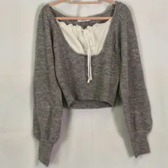 NICE CLAUP ナイスクラップ レイヤードドッキングニット グレー フリーサイズ 〇◇