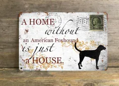 【American Foxhound/アメリカン・フォックスハウンド】 メタルプレート メッセージ 犬 雑貨 グッズ アート ポスター おしゃれ インテリア 壁飾り アンティーク風 14