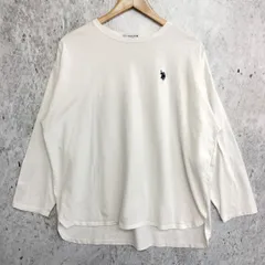 U.S. POLO ASSN. ユーエスポロアッスン オーバーサイズ 刺しゅう ロンTシャツ ホワイト Mサイズ 〇□