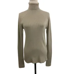 ミラオーウェン Mila Owen カットソー ニット タートルネック プルオーバー リブ 無地 長袖 1 ベージュ