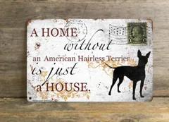 【american hairless terrier/アメリカン・ヘアレス・テリア】 メタルプレート メッセージ 犬 雑貨 グッズ アート ポスター おしゃれ インテリア 壁飾り アンティーク風 15