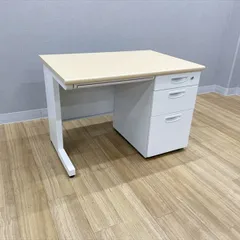 ライオン事務器 片袖デスク LEO 幅1000 オフィスデスク ナチュラル