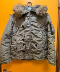 【H1-95】◇CLOVER LEAF CO. 　サイズ不明　 N-3B ジャケット　緑色