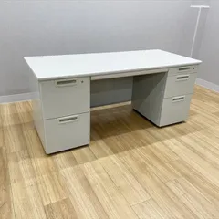 プラス 両袖デスク LA 幅1600 オフィスデスク エルグレー
