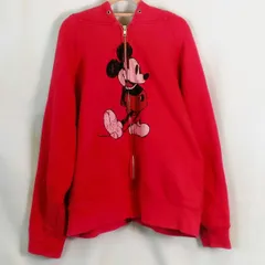 TOKYO Disney Resort トウキョウディズニーリゾート 耳付きフルジップパーカースウェットミッキーマウス レッド Lサイズ ◇〇