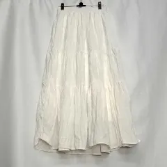 DISCOAT ディスコート サテンワッシャーボリュームティアードスカート オフホワイト F ○□