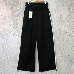【新品 タグ付き】 me+em select ミーム セレクト 2WAYウエストコード サイドライン トラック ワイドパンツ ブラック Lサイズ 〇◇☆