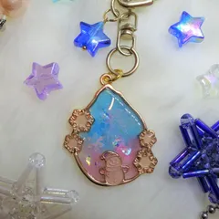 オーロラキーホルダー②[レジン/一点もの/キーホルダー/オーロラ/雪だるま]