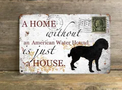 【american water hound/アメリカン・フォックスハウンド】 メタルプレート メッセージ 犬 雑貨 グッズ アート ポスター おしゃれ インテリア 壁飾り アンティーク風 18