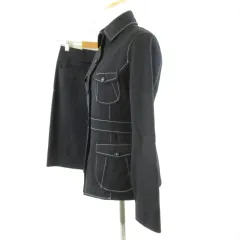 ザ・スーツカンパニー THE SUIT COMPANY セットアップ ジャケット 長袖 スカート ひざ丈 黒 38 *T101