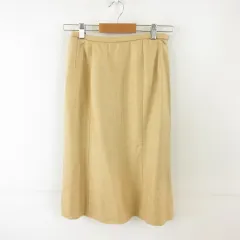 レリアン Leilian スカート ひざ丈 ベージュ 9 *T129