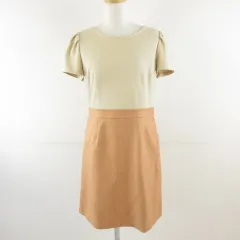 クミキョク 組曲 KUMIKYOKU ワンピース ミニ 半袖 ベージュ 3 *T136