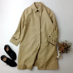 MUJI 無印良品 ステンカラーコート アウター 羽織 ロング L ベージュ (114Y＋8437)26H