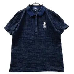 サイズ：2 PEARLY GATES パーリーゲイツ  半袖ポロシャツ ジャガード 千鳥 総柄 ネイビー系 [240101559909] ゴルフウェア レディース ストスト
