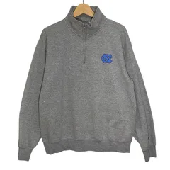 Champion/チャンピオン ハーフジップ スウェット トレーナー ワンポイントプリント HONDURAS製 メンズ L グレー