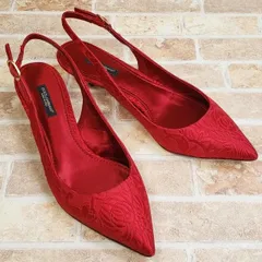 ドルチェ＆ガッバーナ ☆ ジャガード ポインテッドトゥ サンダル 37.5 イタリア製 レッド系 Dolce & Gabbanaのサムネイル