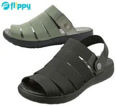 パンジー PF3142 Pansy flippy バックベルトサンダル オフィスサンダル コンフォートサンダル レディースサンダル 2WAY 軽量 オフィス履き 事務所履き 仕事履き 履きやすい 疲れにくい 軽い パンジーフリッピー 靴 ブラック カーキ 黒のサムネイル