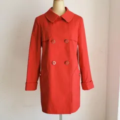 クレージュ Courreges ☆ コットン コート レッド 38 ダブル