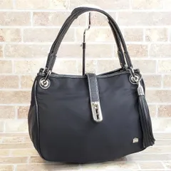 ラバガジェリー ☆ ナイロン ひねり金具付き ハンドル ハンドバッグ ブラック LA BAGAGERIEのサムネイル