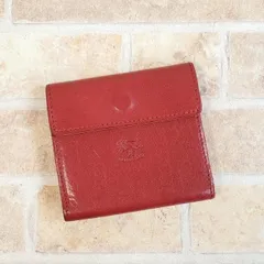 イルビゾンテ ☆ レザー 二折財布 ウォレット イタリア製 レッド コンパクト 財布 ILBISONTE