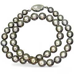 大粒！ 天然南洋黒蝶真珠 パール ネックレス 総重量約52.38g 最大約10.3mm 長さ約46cm 貴金属　ジュエリー 宝石 メンズ レディース 男女兼用 普段使い 冠婚葬祭  【商品管理番号】　I62115210