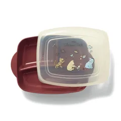 【数量限定】[ベルメゾン] ディズニー ランチプレート 蓋付き 作り置き できる 食洗器対応 深め 仕切り皿 日本製 クラシック・プー／小