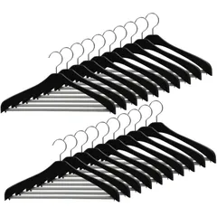 【人気商品】シンコハンガー(Shinkohanger) 衣類用ハンガー リバース ジャケットスリムストップ 幅42cm 2本組×5個セット ブラック 日本製 ラック ズボン 洗濯 タオル スラックス バスタオル ネクタイ 頑丈 かたくずれ防止 物干し スカート
