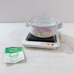 未使用 ホーロー鍋&保温&加熱トレー(スイッチ式) セットお玉付き