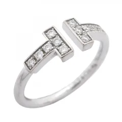 ティファニー(Tiffany) ティファニー リング Tワイヤー 18KWG ホワイトゴールド ダイヤモンド 8号レディース