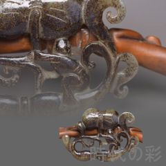 中国古美術『和田玉 持蓮童子 11cm』純手作り 原石 根付 時代物 白玉