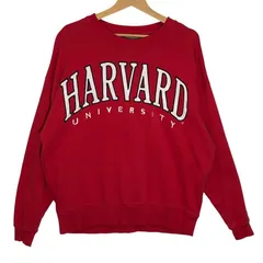 HARVARD ハーバード大学 カレッジ刺繍 スウェット トレーナー フロント刺繍 オーバーサイズ TURKEY製 メンズ UK14 レッド