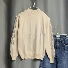 袖レースニット(ベージュ)