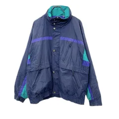 90s LONDON FOG ナイロンジャケット L ネイビー系 グリーン系 ブルー系 薄手 オーバーサイズ 春秋物 a712-5618