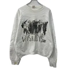 USA製 FRUIT OF THE LOOM プリントスウェット トレーナー XL ホワイト ブラック フルーツオブザルーム プルオーバー 90s 秋物 a712-5642