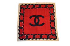 CHANEL ストールノベルティ ベージュ✖️赤ダイヤモンドパターン
