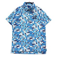 初心者応援！DESCENTE ジオメトリック総柄 ゴルフ ポロシャツ＋ 