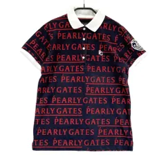 サイズ：1 PEARLY GATES パーリーゲイツ  半袖ポロシャツ ロゴ総柄 ネイビー系 [240101574544] ゴルフウェア レディース ストスト