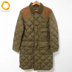 #wnc ラルフローレン RalphLauren ダウンコート 11 カーキ 茶 スエード レザーパッチ コーデュロイ キルティング メンズ [978471]